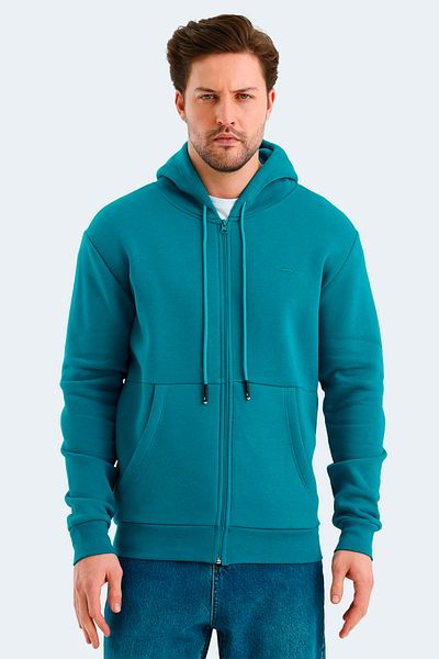 Slazenger Мъжки суитшърт петрол цвят VONDA