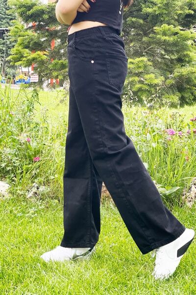 Joui Co Kız Çocuk %100 Pamuk Komple Bel Lastikli Kot Pantolon