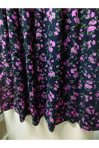 hoaryage Fusta de mama lungime maxi din tesatura de viscoza cu model cu talie elastica