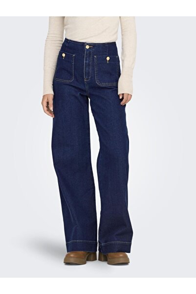 ONLY Jeans mit weitem Bein ONLMADELINE Hohe Taille Weiter Beinschnitt Jeans