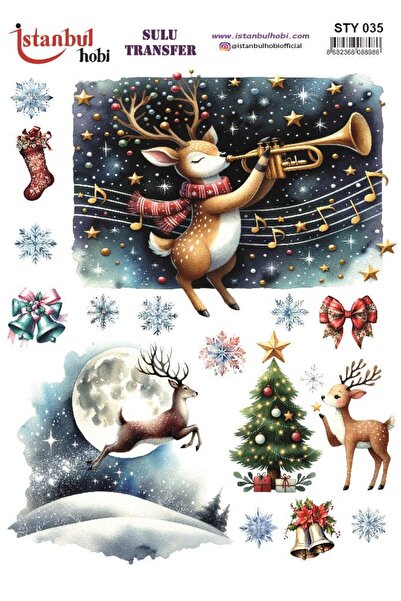 İstanbul Hobi 25 × 35 سم على شكل ورقة مائية لنقل رأس السنة STY035