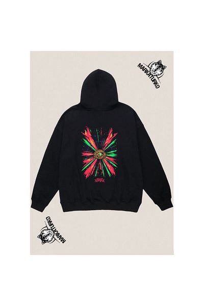 MarkaTurko DR STRANGE POSTER custom design back printed Black Hooded unisex Sweatshirt 105