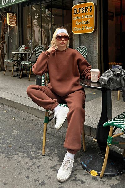 BayBayan Γυναικείο Basic Casual Loose Oversize Εποχιακό Σετ φόρμας