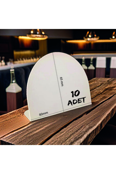 DamgaMarket PVC Beyaz Mini Yarım Daire Tasarımlı Ayaklı 6,5cmx8cm Pastane,Fırın,Cafe,Tatlıcı Fiyat Ürün Etiketi