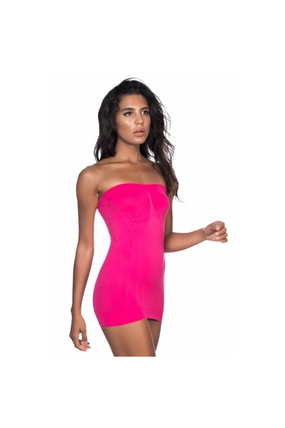 Narnuga Marsilyan- Fuchsia Emay 5005 Soft Patterned Strapless Tank Top