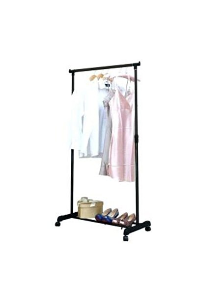 Lerato Tekli Tekerlekli Elbise Konfeksiyon Askısı Tek Tepeli Ayarlanabilir 91~156x80x43cm
