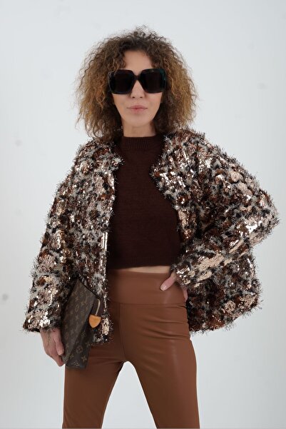 Zelish My Sister Leopar Pul Payetli Ceket