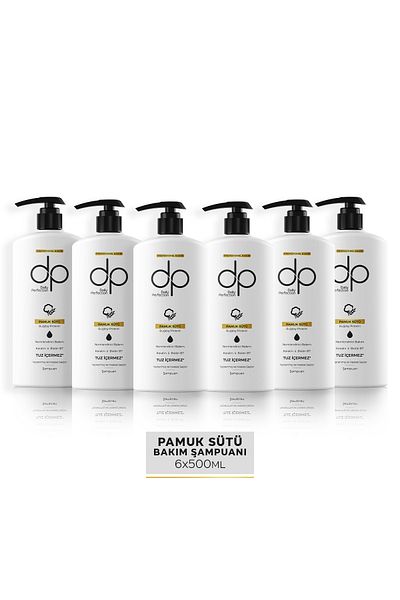 dp Daily Perfection Daily Perfection Salt-Free Shampoo - Cotton Milk and Wheat Protein 6 Pieces 500ml