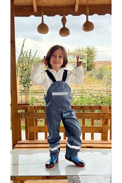 Kidsabu Unisex Kids Rainsuit and Trousers Smoked