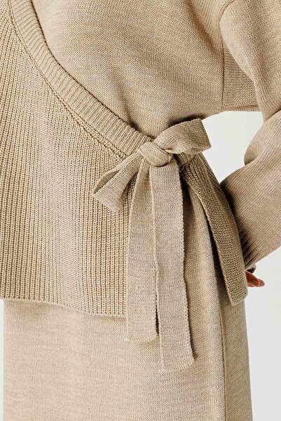 Hooopstore Anvelop Triko Elbise - Vizon