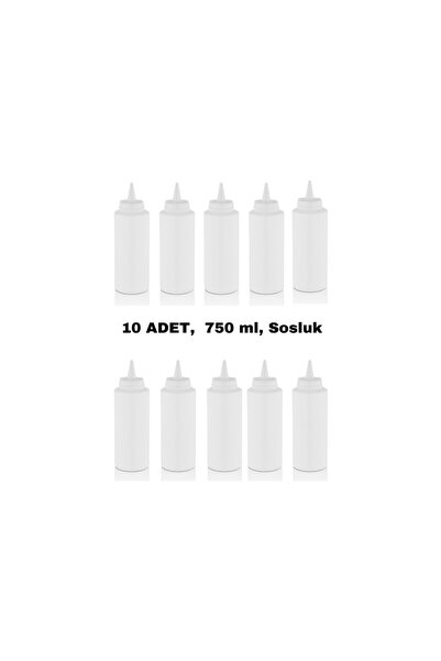 GastroPlast 10 Adet, 750 ML, Fişek Plastik Sosluk, Ketçap, Mayonez, Hardal, B...