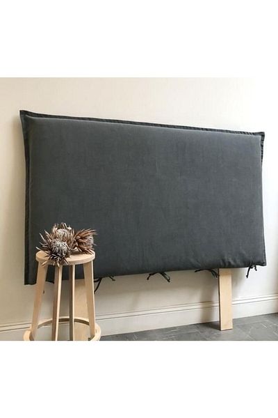 METİNEV Base Headboard Cover Anthracite Color Cotton Fabric