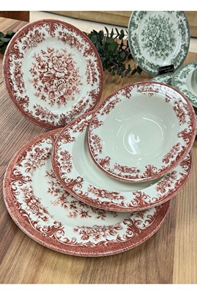 Kosova 309 24 PARÇA YEMEK TAKIMI RED ROSABELLA