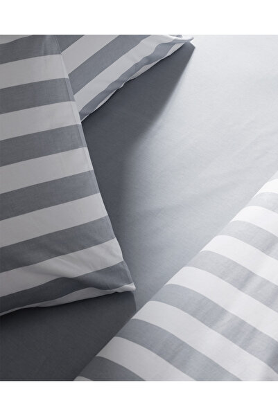 Madame Coco Avignon Double 100% Cotton Ranforce Printed Duvet Cover Set - Anthracite