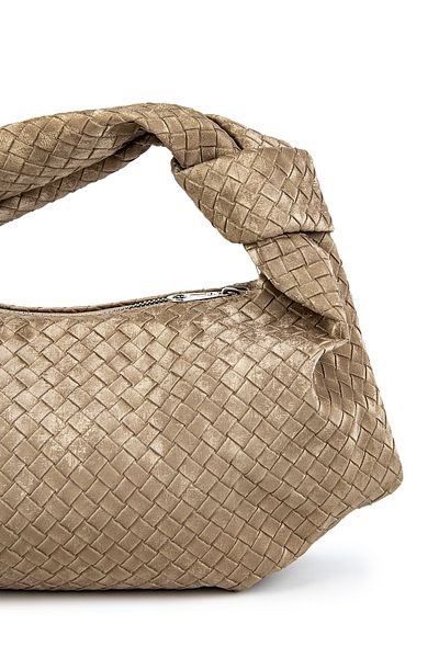 minebag Ninna Mink Knitted Patterned Faux Leather Women's Handbag