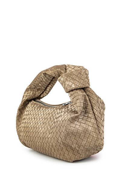 minebag Ninna Mink Knitted Patterned Faux Leather Women's Handbag