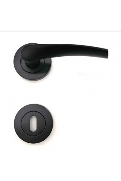 Genel Markalar Bravo Siyah Mat Yuvarlak Rozetli Oda Kapı Kolu