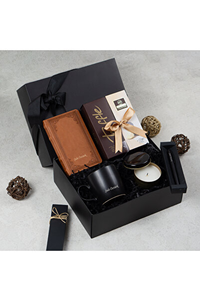 Kitaplı Hediye Yılbaşı Hediyesi Kişiye Özel Vintage Ajanda Kalem Kupa Trüf Çi...