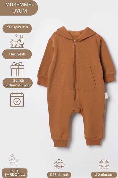 Vauva Boys and Girls' Seasonal Hooded Long Sleeve Jumpsuit