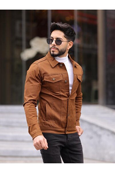 WKM Ανδρικό slim Fit Casual Άνετο τζιν μπουφάν χωρίς τζιν