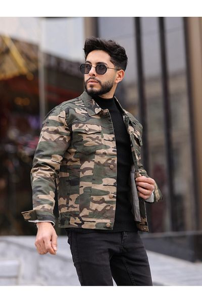 WKM Jachetă de blugi pentru bărbați, slim Fit, casual, cu croiala relaxată, fără denim