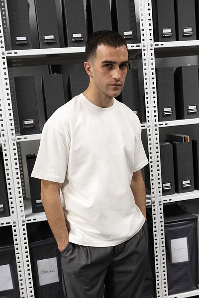 GIESTO Λευκό Basic κοντομάνικο T-shirt