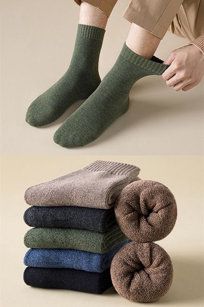 BGK Unisex 5 Pairs Winter Terry Socks