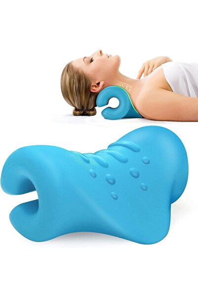 COOYA Neck and Shoulder Relaxer, Cervical Traction Device for Cervical Spine Alignment, (Blue)