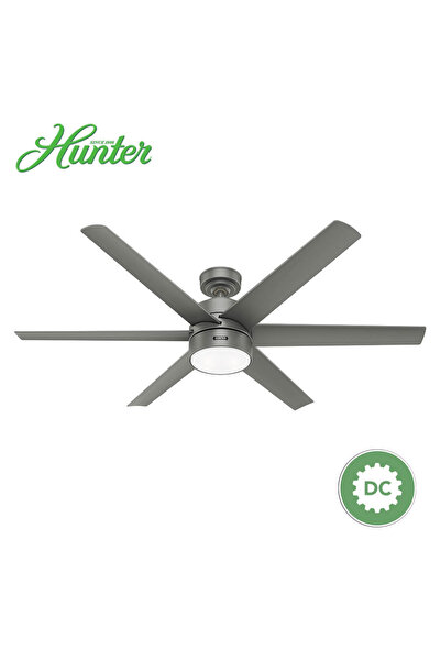 Hunter Fan Solaria DC Motor 152 Cm. Mat Gümüş - Aydınlatmalı ve Uzaktna Kuman...