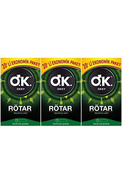 Okey Prezervatif 60 Adet Rötar ( Etkili) Ekonomik Pk (3PK*20)