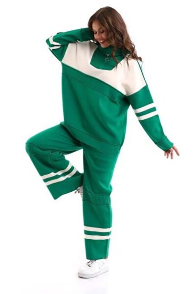 Irmak Kerekli Γυναικεία Πράσινη Oversize Πλεκτά Σετ φόρμας 1230