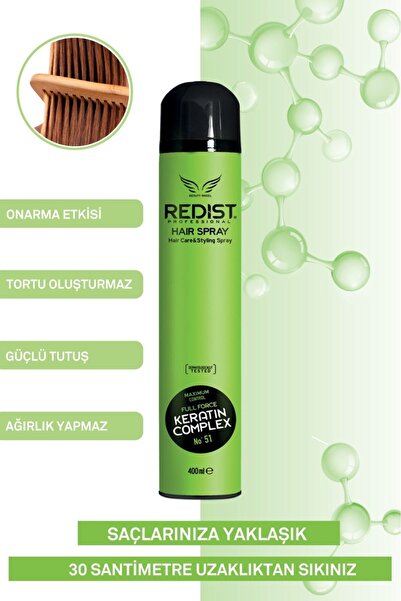 Redist Keratinli Sac Spreyi Ultra Güçlü – Uzun Süreli Tutucu – Vegan 400 ml