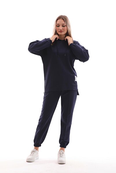 WestBound Синій жіночий спортивний комплект - на блискавці та з розрізом, для щоденного носіння