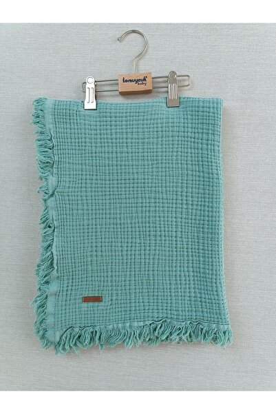 Tomuycuk 100% Cotton 4 Layer Muslin Baby Blanket 90X120 cm - Mint Green Seasonal Baby Blanket - Oscar