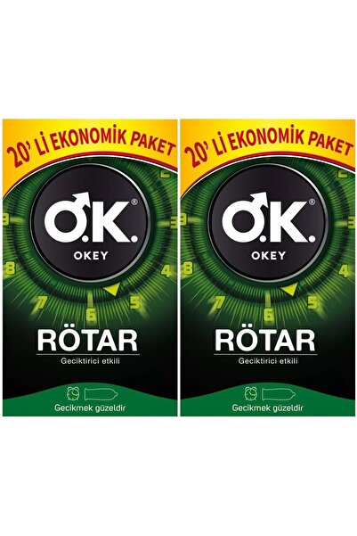 Okey Prezervatif 40 Adet Rötar ( Etkili) Ekonomik Pk (2PK*20)