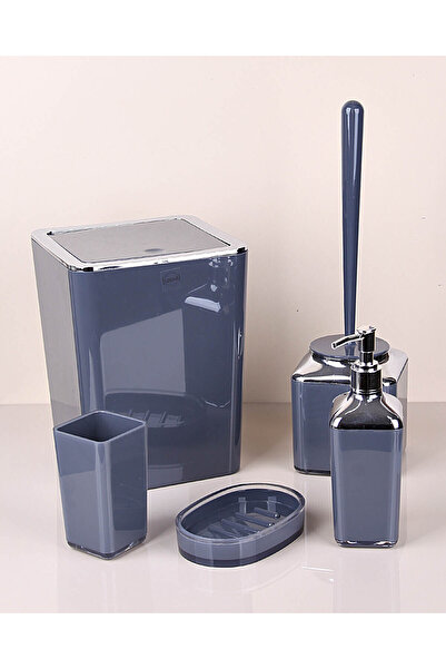 Kitchen Damys Kare Form  5 Parça Krom detaylı Banyo seti