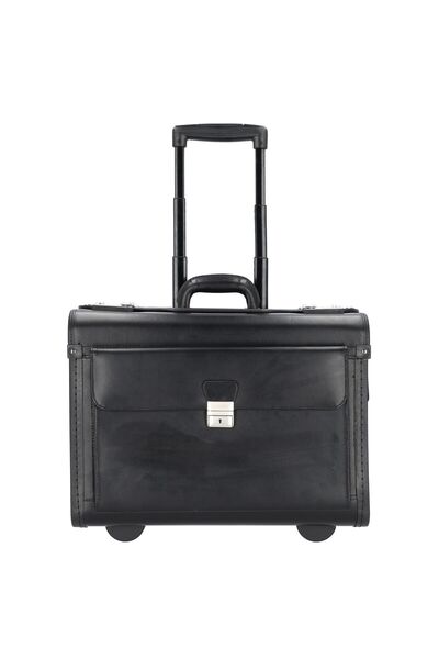 Alassio 2-Rollen Pilotenkoffer Leder 48 cm Laptopfach
