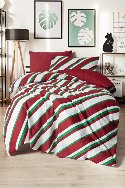Cozy Home Святковий червоний односпальний комплект постільної білизни з гумкою