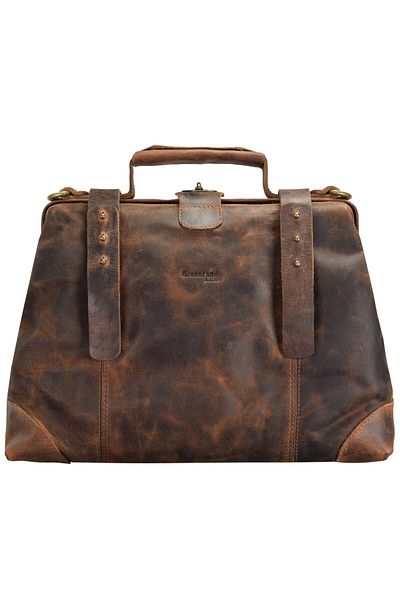 Greenland Nature 37 cm Leder Doctorkoffer – klassisches Bügeltasche-Design