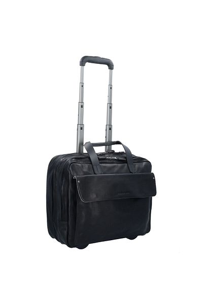 Harold's 40 cm Leder-Business-Trolley – 2 Roll-Face-Computerfahrzeuge