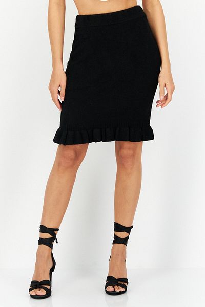 Bcbgeneration Women Textured Basic Midi Skirt, Black