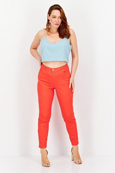 Jones of New York Women Skinny Fit Plain No-Stretch Jeans, Red