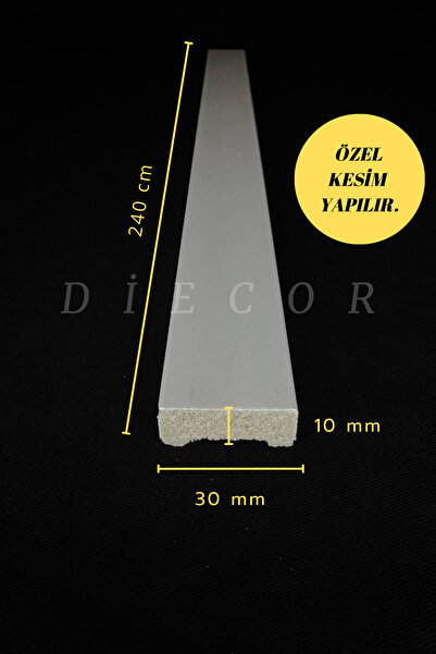 DİECOR Dekoratif Boyanabilir 1 Adet 3 cm Düz Polistren Duvar Çıtası