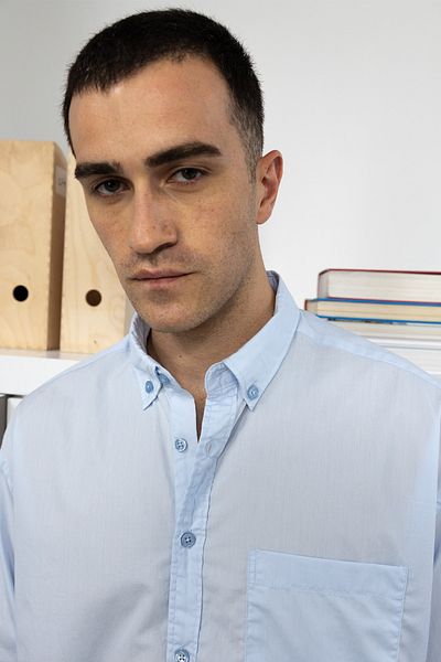 GIESTO Ανοιχτό μπλε Basic Poplin πουκάμισο