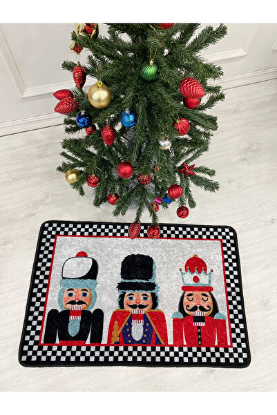 Brillant Kurşun Asker Detaylı Dekoratif Yılbaşı Paspas Ölçü 60x90