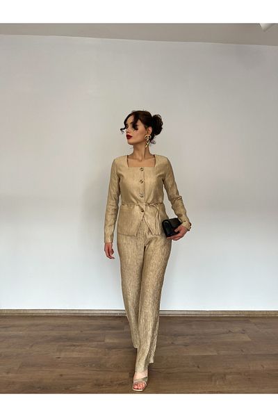 Nesil Shiny Fabric Vest Trousers Set