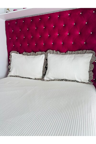 eyma home Set of 3 Knitted Pique Leopard Ruffle Beds