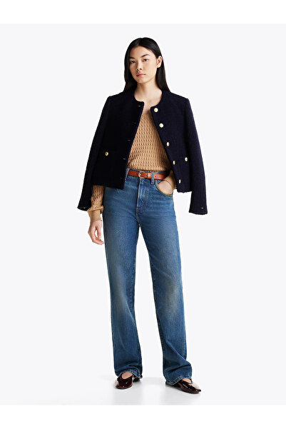 Tommy Hilfiger Kadın Düz Taban Parlak Deri Balerin Kahverengi Ayakkabı FW0FW08577-GSA