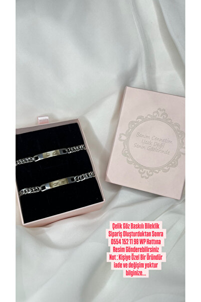Çelik Çelik Göz Baskılı Çift Bilekliği - En Güzel Hediye