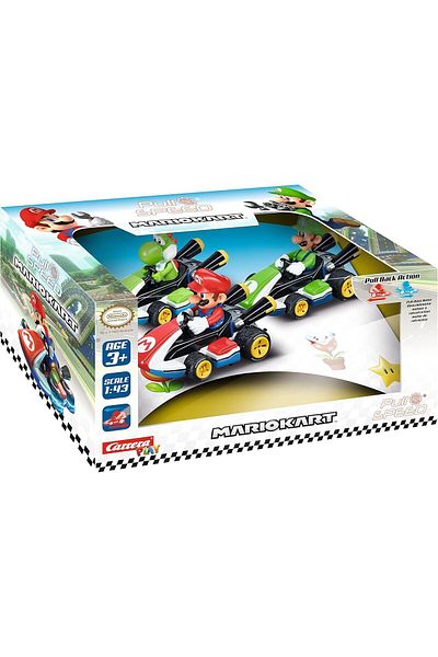 Carrera Pull N Speed Mario Kart Triple Pack | Remote Control Cars | Fun Race Set | Racing